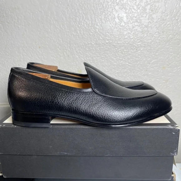 Beckett Simonon black pebbled leather loafers 9.5 - Picture 2 of 4